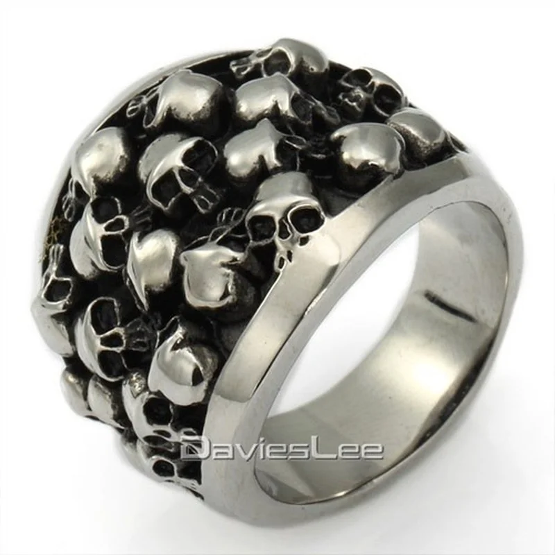 

Men's Punk Gothic Style Zinc Full Face Skull Protruding Men's Ring