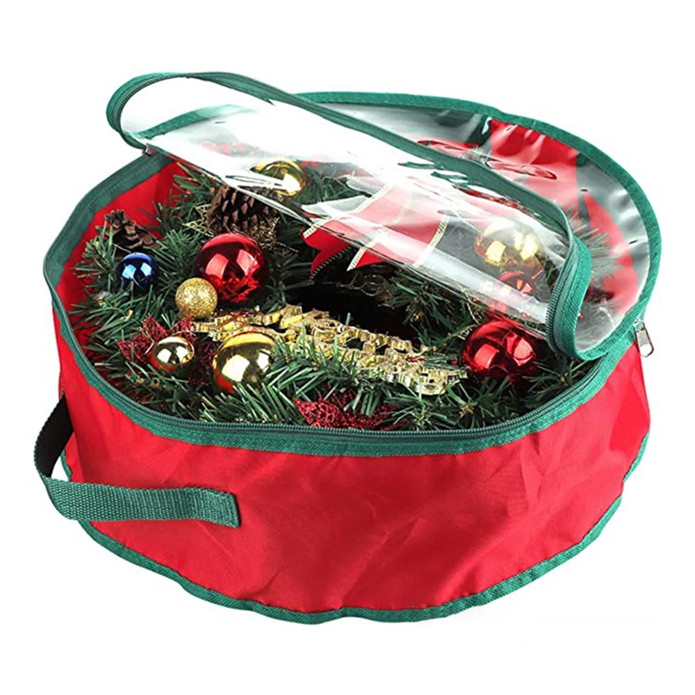 

Storage Bag Waterproof Dustproof Cover Home Organizer for Christmas Garland Xmas Wreath Rattan Quilt Clothes Rattan Sundries