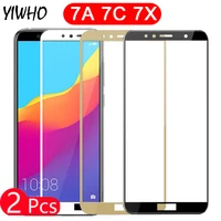 2 pcs protective glass for huawei honor 7c pro 7a 7x screen protector on honor7a honor7c honor7x 7 a c x a7 tempered glas film