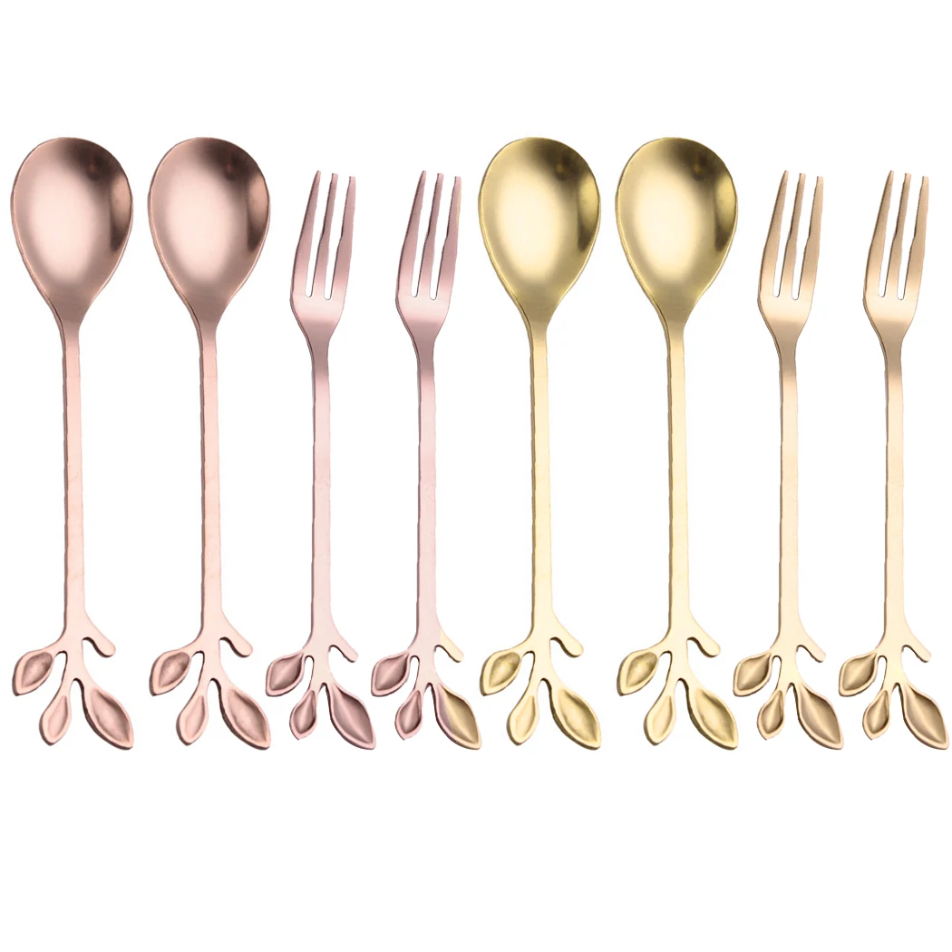 8 шт./компл. черный набор столовых приборов золотистого Нержавеющая сталь Посуда