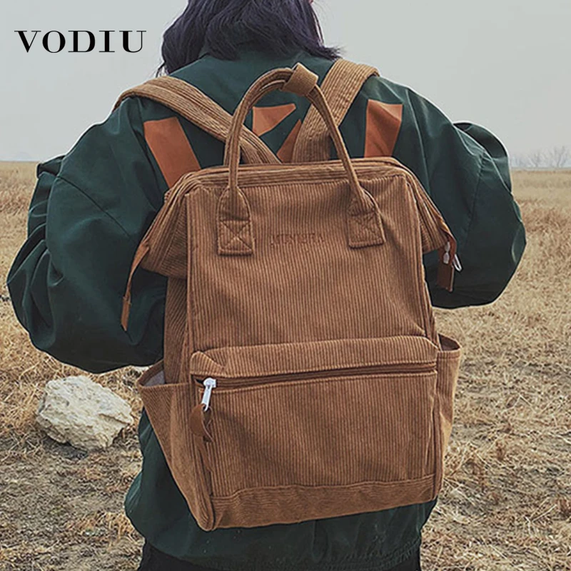 Женские вельветовые сумки модные зимние рюкзаки для женщин 2019 вместительный