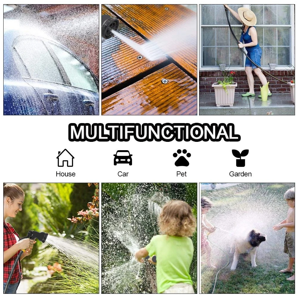 

New Retractable Garden Hose Sprinkler Expandable Magic Flexible Hose Hose With Spray Gun Plastic Hose For Watering