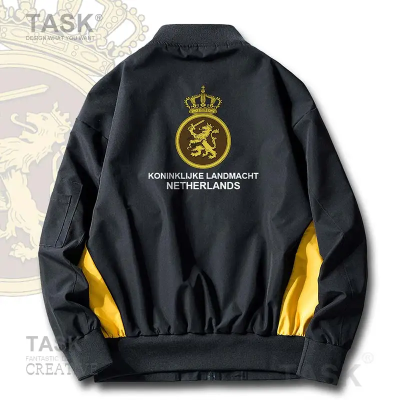 Bomber Military Biker Jacket Army Netherlands Low Countries Holland Dutch NLD Printed Pilot Casual Windbreaker | Мужская одежда