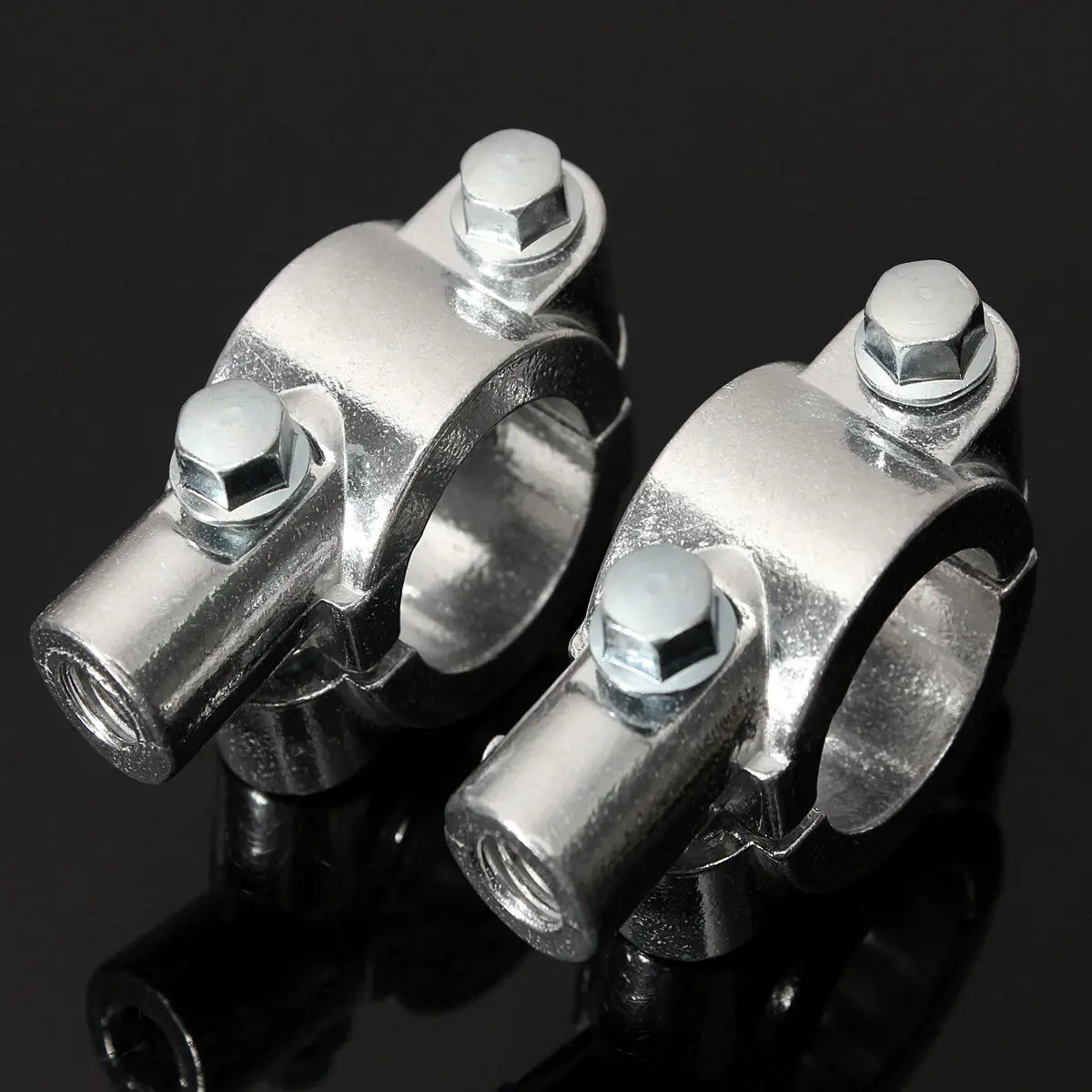 

10mm Motorcycle Bike 7/8'' Handlebar Mirror Clamp Mounting Bracket Chrome