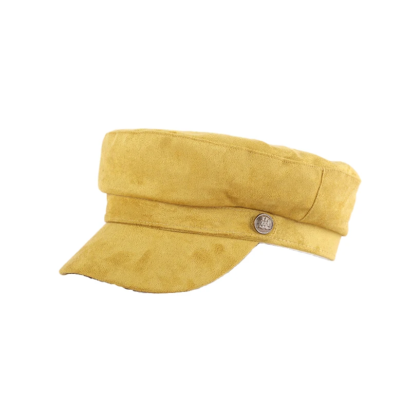 

Fashion New Men's and Women's British Style Flat Top Woolen Navy Hat