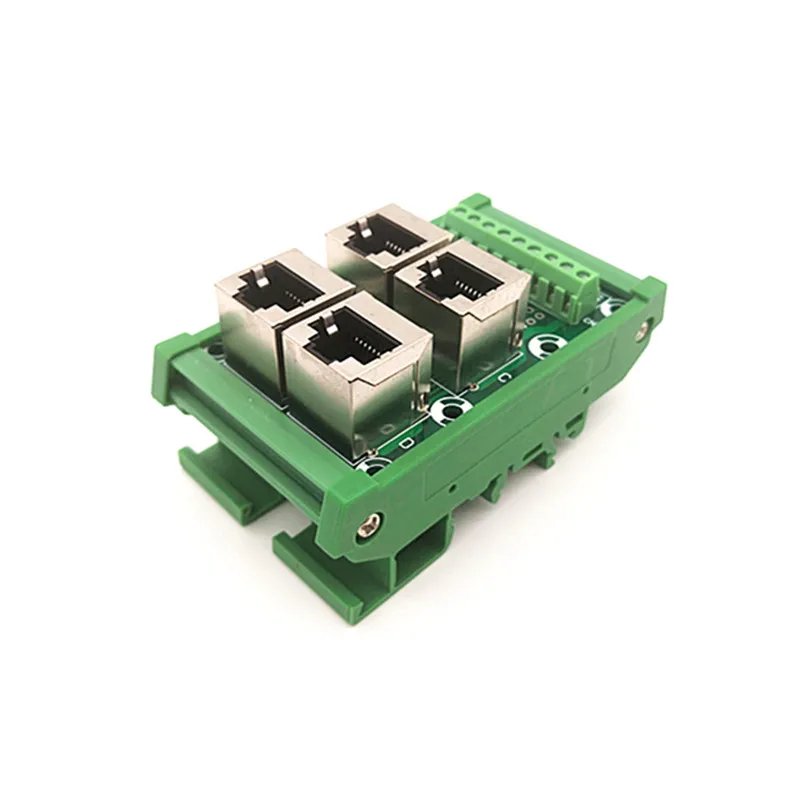 Модуль RJ45 с креплением на DIN-рейку 4-ходовая коммутационная плата разъемом 8P8C