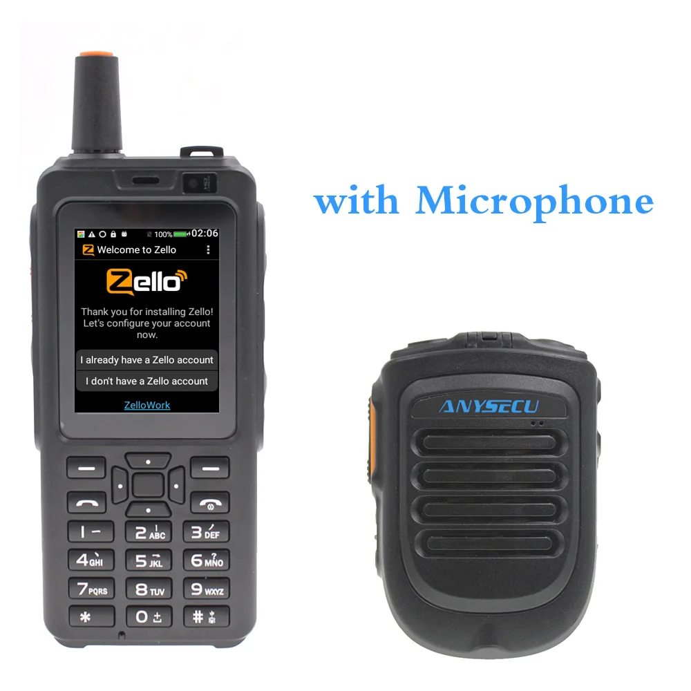with microphone F40 Zello PTT портативная рация телефон сеть радио Wifi Радио Android 6,0 Bluetooth gps IP56 Водонепроницаемый двойной карты смартфон - Цвет: with microphone