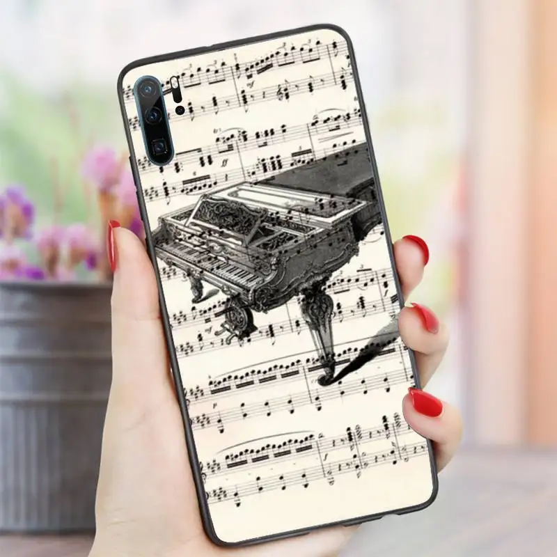 

Music Violin dance piano retro papaer Phone Case For Huawei honor Mate P 10 20 30 40 i 9 8 pro x Lite smart 2019 nova 5t
