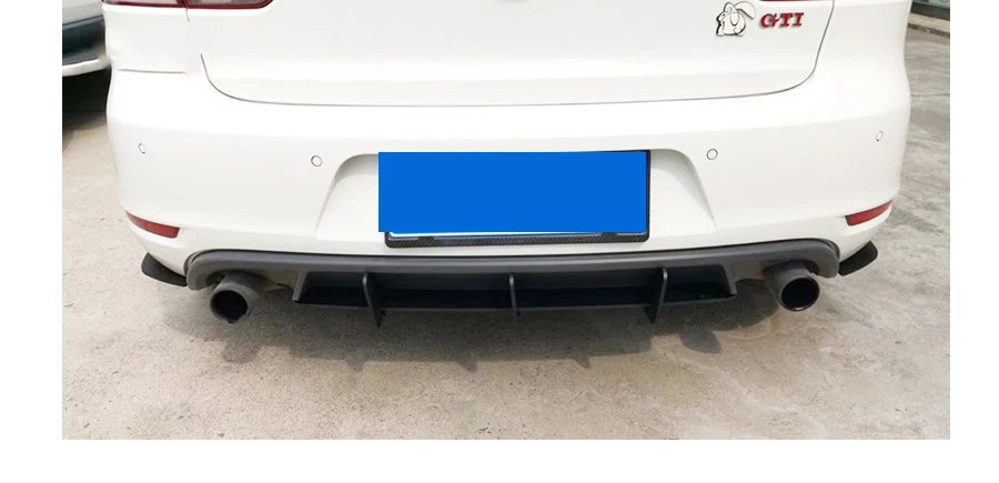 Задний диффузор для губ Накладка для Volkswagen VW Golf 6 MK6 GTI R20 2010-2013 ABS плавники Акула Стиль Бампер протектор