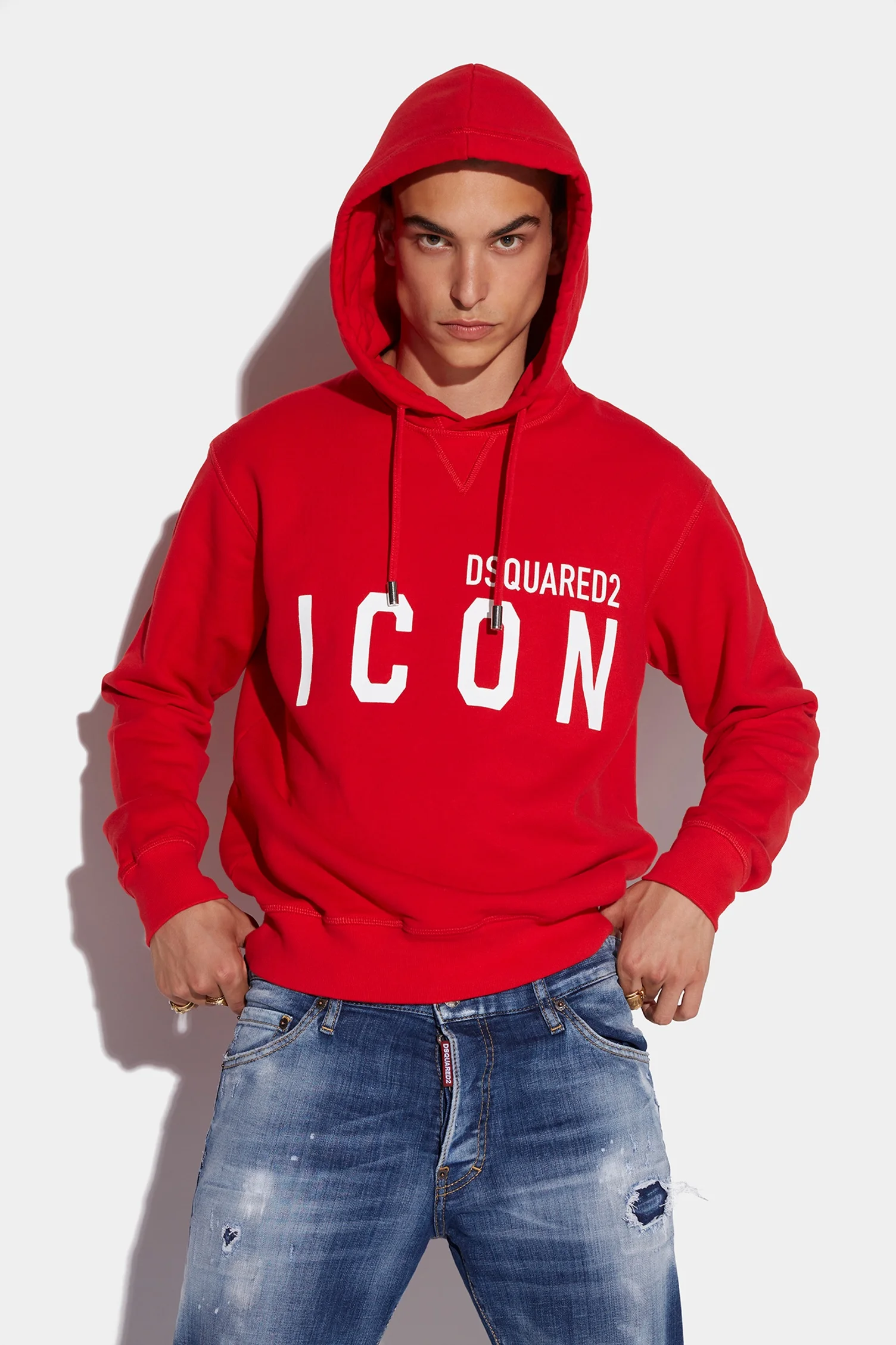 DSQUARED2 Мужской флисовый пуловер с капюшоном толстовки мужской топ надписью и