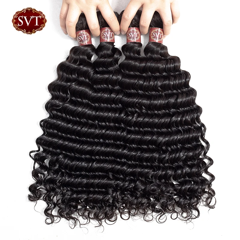 SVT волосы не Реми глубокая волна пряди можно купить 3 или 4 шт./партия малазийские