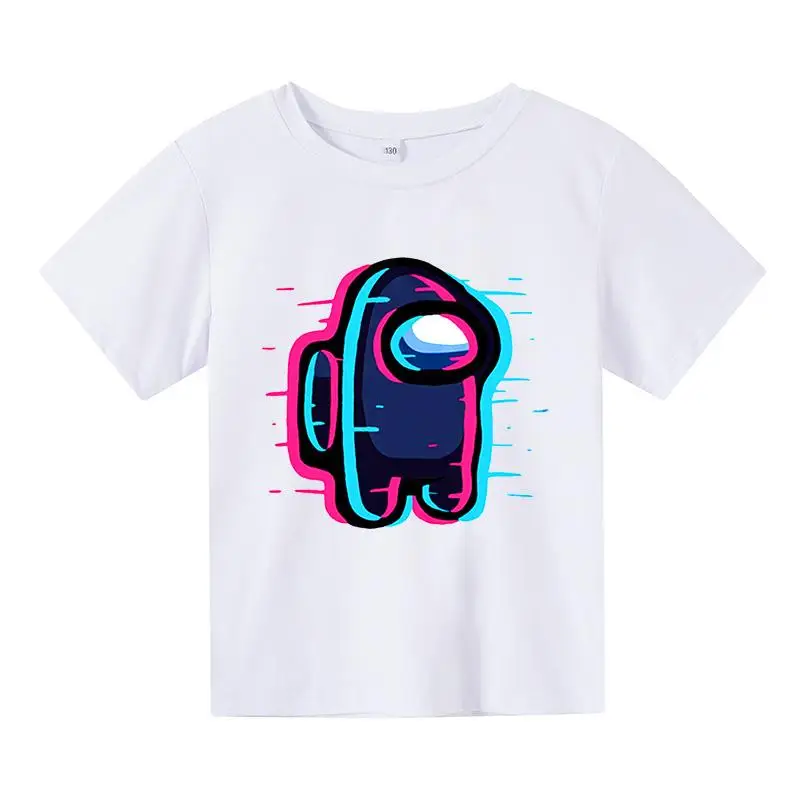 

100 %Cotton Clothes For Girl 14 Years Game Among Us Boy Impostor T Shirt 2021 Funny Summer Children Cartoon Graphic Tees Kid Top