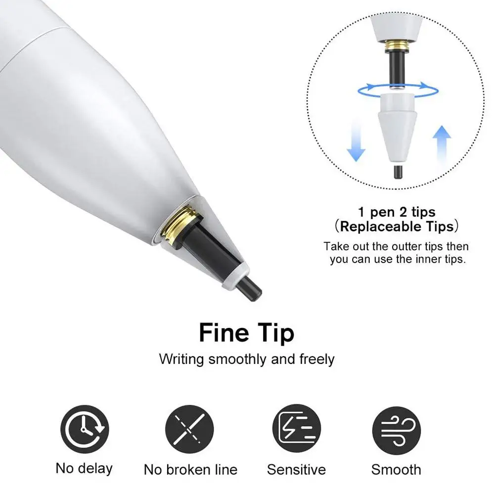 stylus fine tip active stylus for ipad and other android phones capacitor pen for flat panel tablet accessories drop shipping free global shipping