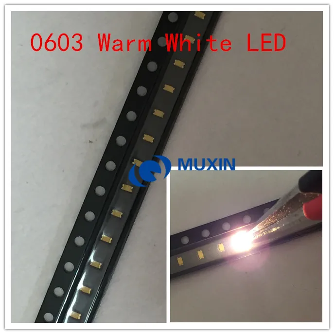 4000 шт 0603 (1608) теплый белый SMD SMT лампа бусина чип 20mA DC 3V светильник светодиодный