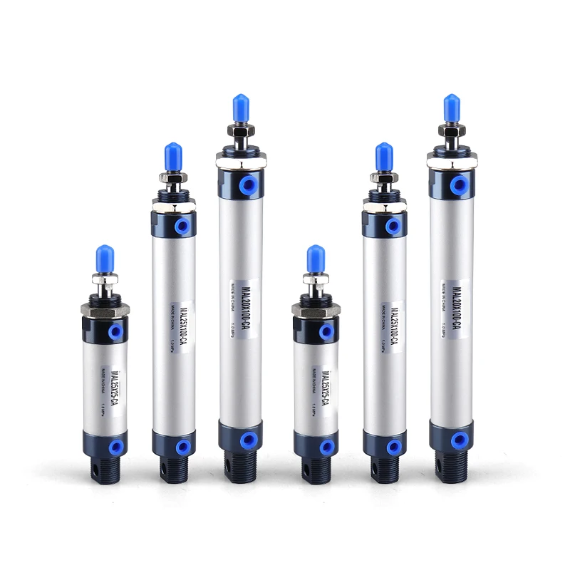 

MAL Series Mini Pneumatic Air Cylinder 16mm 20mm 25mm 32mm Bore 25mm - 300mm Stroke Double Acting Single Rod Aluminum Alloy