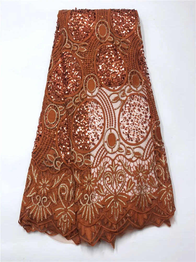 2019 African sequins tulle lace Hot new for Multi Color guipure african sequence cord fabric Nigerian wedding dresses | Дом и сад