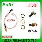 EOTH TS9-гнездовой разъем Sma с коаксиальным кабелем RG174, 20 см, для модема IOT Huawei 4G