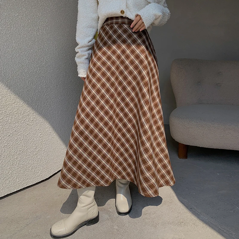 Женская шикарная шерстяная длинная юбка осень-зима винтажные свободные женские