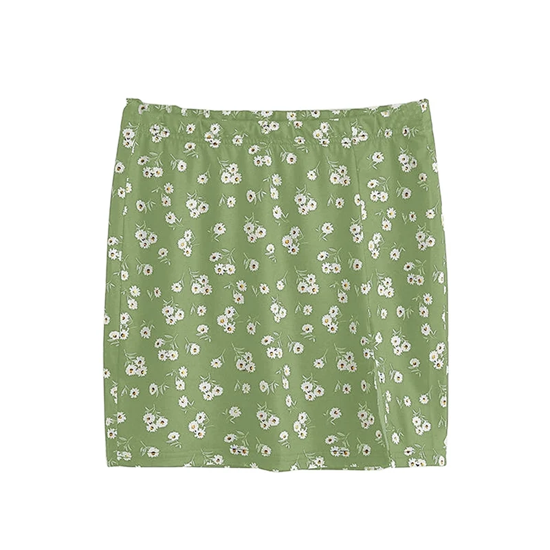 

Floral Print High Elastic Waist Women Mini Skirts Split Sexy Sweet Bodycon Ladies Skirt 2021 Summer Fashion Female Casual Bottom