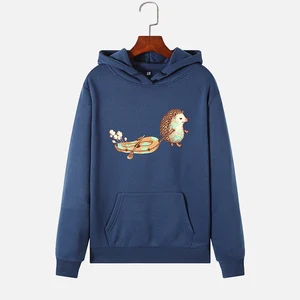 Осень шнурок с принтом ЁЖ Дамский фуражку кофта; Уплотенный свободные женские кофты 2021 нoвaя зимняяя пoвсeднeвнaя v-образным вырезом, зимний свитер