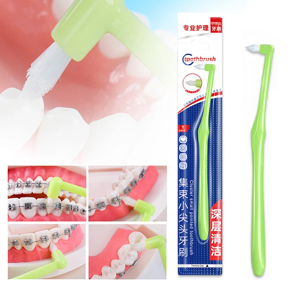 

Interdental Toothbrush Pointed Tip Between Teeth Cleaning Brush for Orthodontic Braces Brush