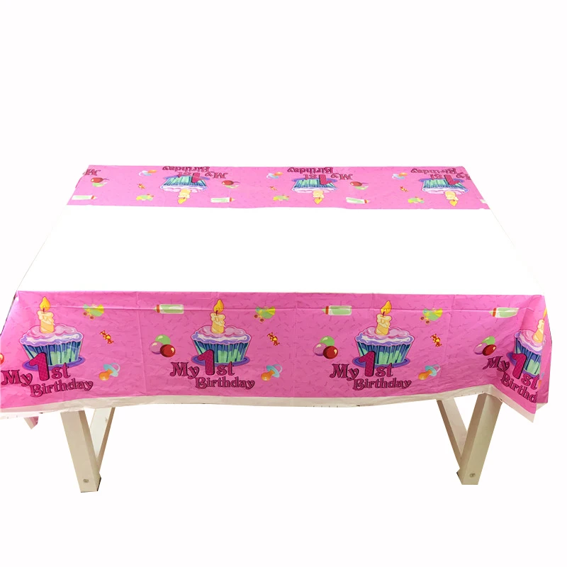 

41pcs Pink My First Birthday Theme Disposable Cup Plate Birthday Party Decorations Supplies Napkin Baby Shower Tablecloth Sets