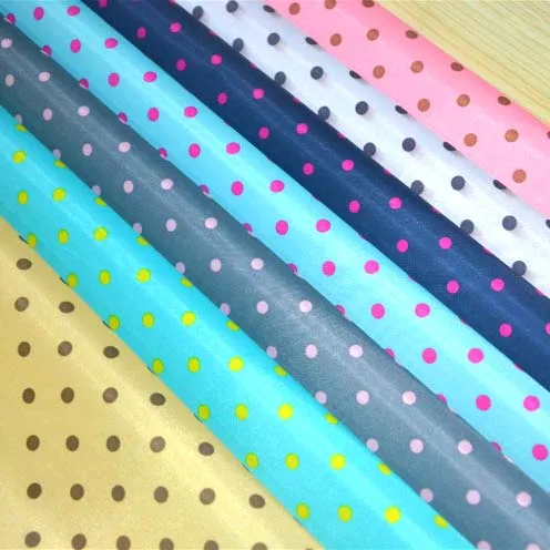 190T полиэстер тафта с полиуретановым покрытием в горошек водонепроницаемая ткань