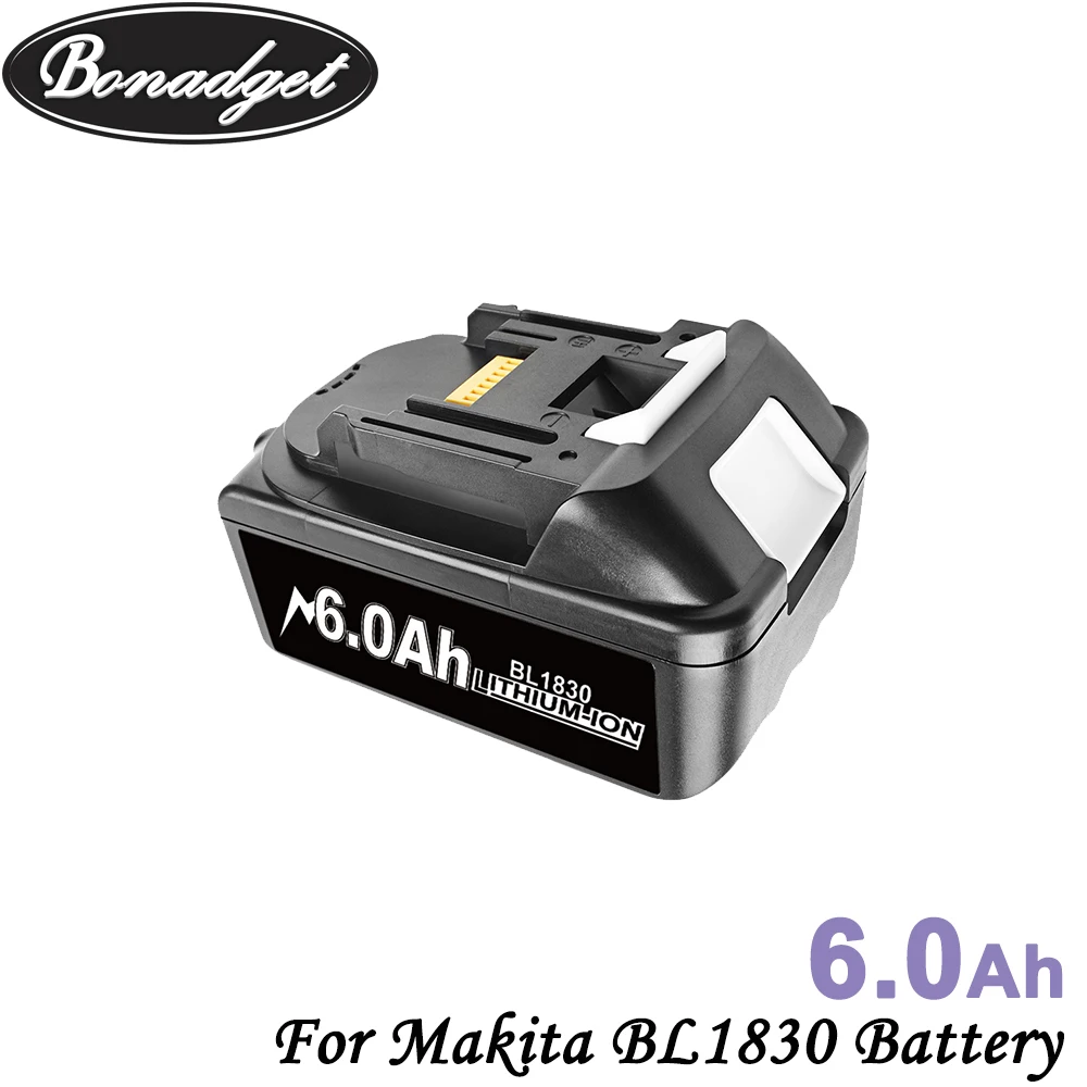 Литий-ионный аккумулятор Bonadget для Makita BL1830 BL1815 BL1860 BL1840 194205-3 2 шт. | Электроника
