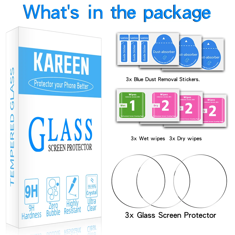 

3PCS Tempered Glass For Samsung Watch 3 42mm 46mm 41mm 45mm Gear S2 Sport S3 Classic Frontier Screen Protector Glass Films