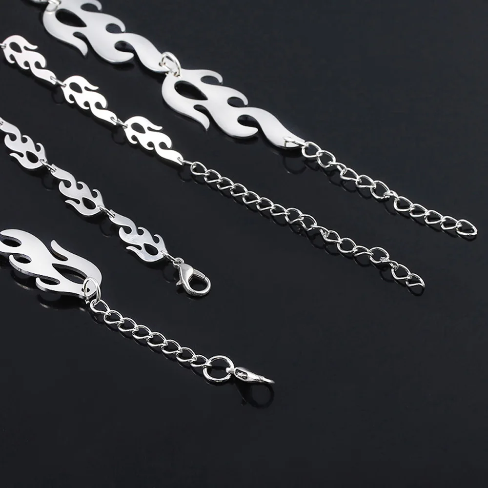 Filmore панк ожерелья с пламенем ключицы хип хоп пламя рок Цепочки Браслеты ошейник