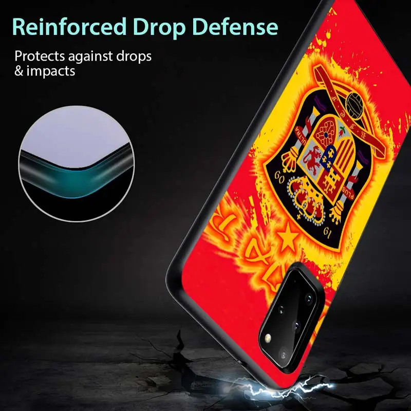 

Spain Spanish flag for Samsung S20 FE Ultra Plus A91 A81 A71 A51 A41 A31 A21S A11 A72 A52 A42 A32 A12 A02S Phone Case