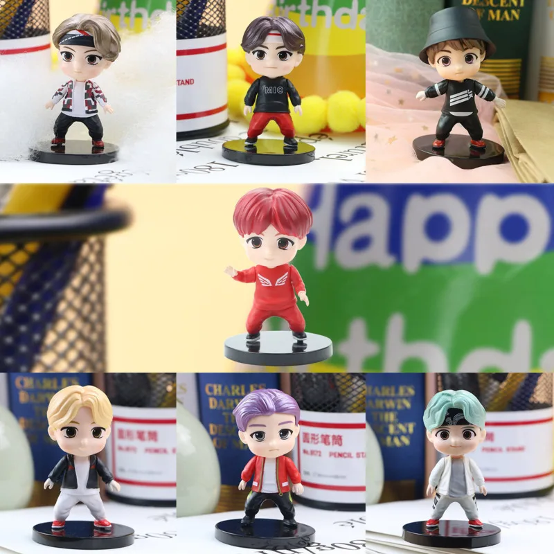 7pcs/set Bangtan Boys Model Toys PVC Figures KPOP Star TOP Group Action Collectible | Игрушки и хобби