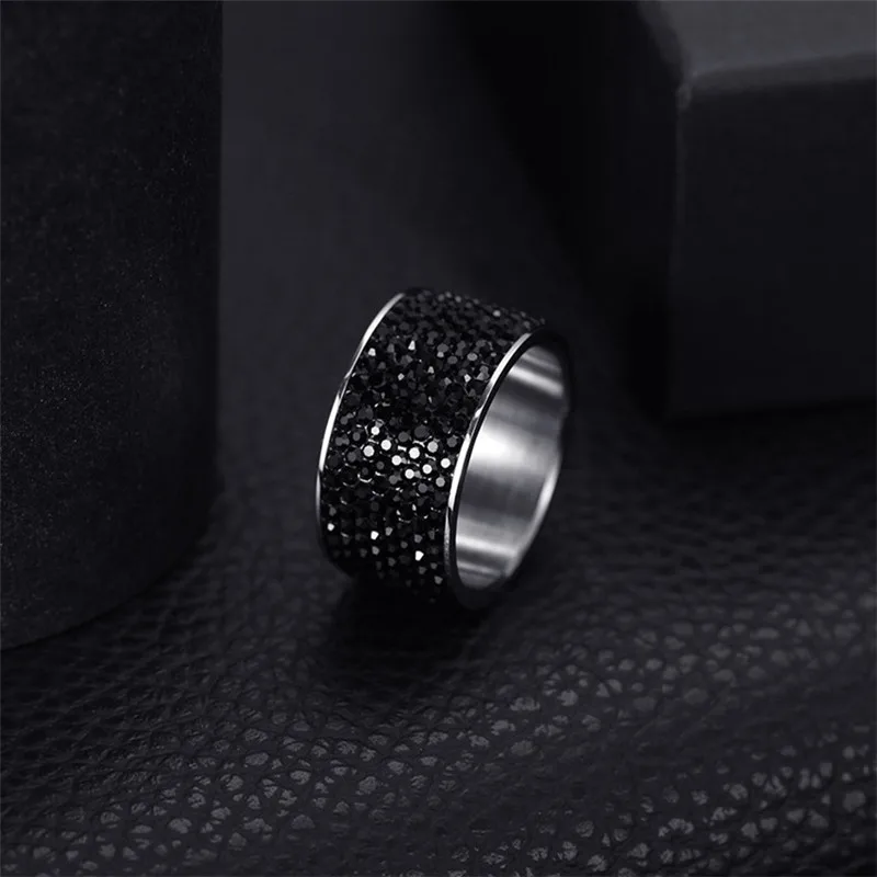 Кольца с австрийскими кристаллами для женщин 8 рядов бижутерия из нержавеющей