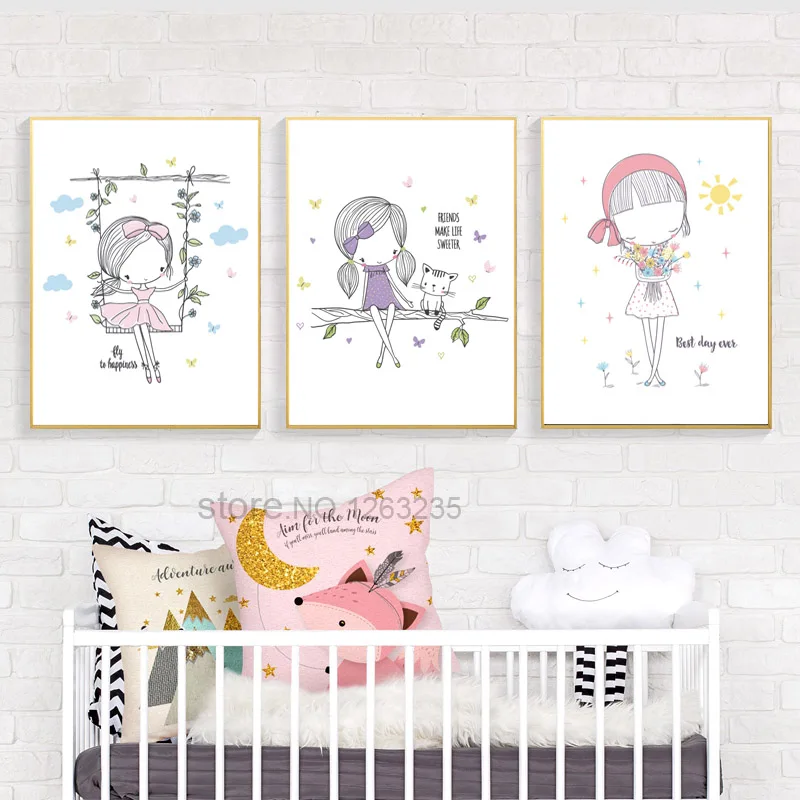 Декор для комнаты маленькой девочки скандинавский постер куадро декоративные