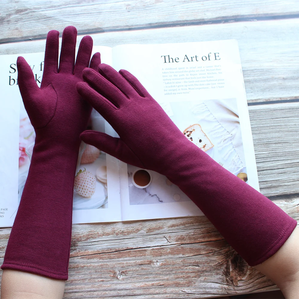 

Women's Long Cotton Gloves Color Style Fashionable Straight Board Suitable For Spring And Autumn