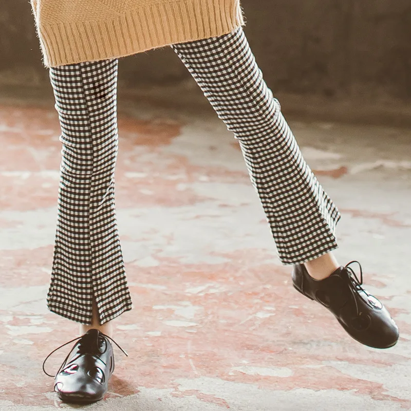 Kids Clohting Pants Autumn Winter 2019 Girls Trousers Plaid Tightness Warmth Preserving High-elastic Girl Clothes | Детская одежда и