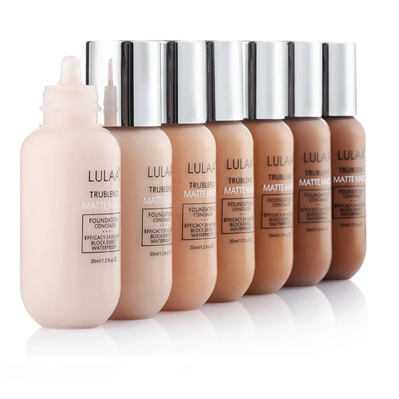 

35ml Face Foundation Base Makeup Matte Oil Control Concealer Full Coverage Liquid Foundation Cream Makeup Cosmetics