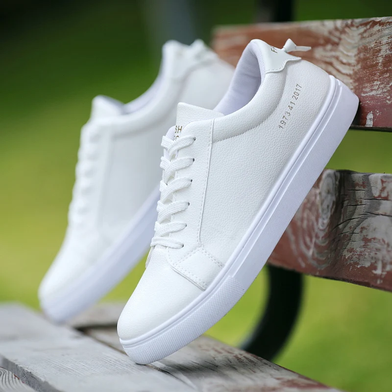 

Мужские кожаные туфли на плоской вулканизированной подошве, Белые слипоны, спортивная обувь, 2021