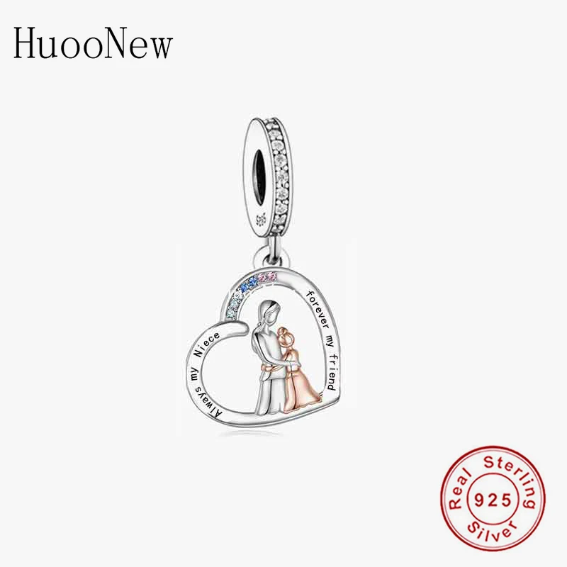 

Fit Original Brand Charm Bracelet 925 Sterling Silver Always My Niece Forever My Friend Pendant Bead For Making Women Berloque