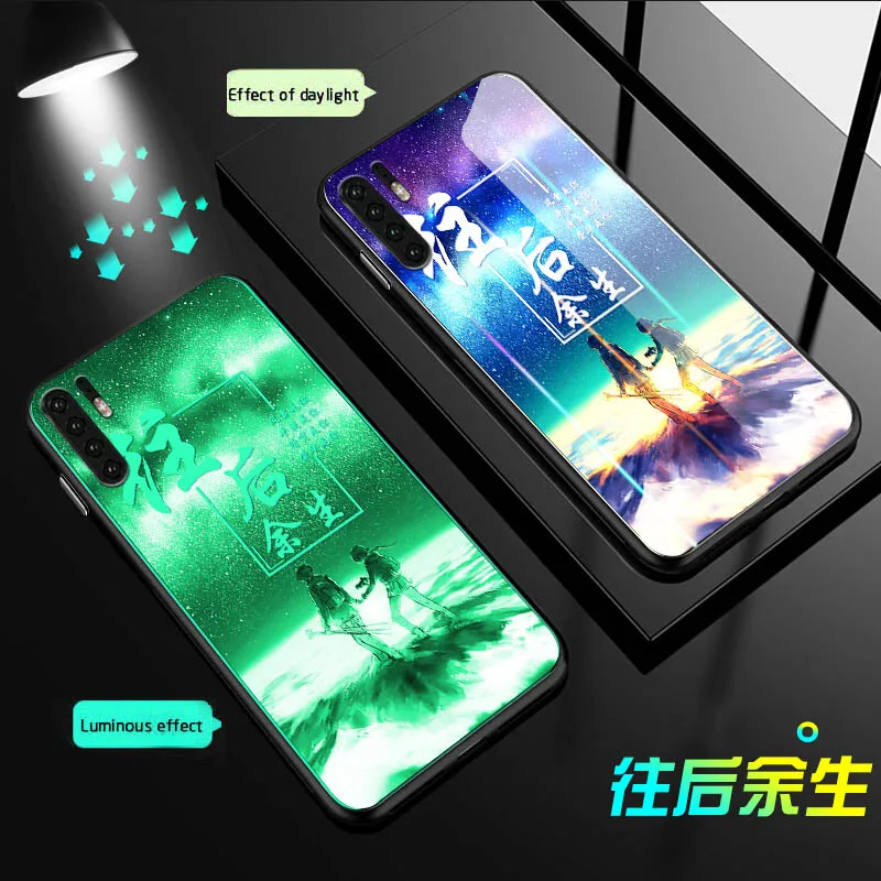 09 Светящийся стеклянный чехол для телефона Aurora для huawei P30 mate 20 P20 Pro, задняя крышка для Honor 20 S 9X Pro 20i 8X 8C V10 8 Lite, чехол для телефона - Цвет: 09