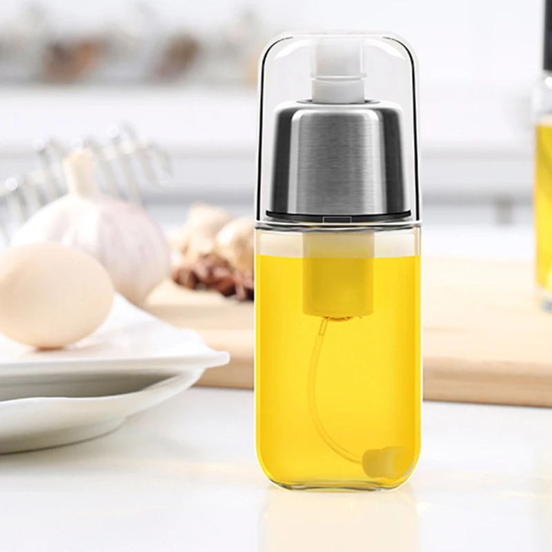 

Oil Spray Bottle for fried Steaks BBQ Fine Mist Save Oil Glass Stainless Steel