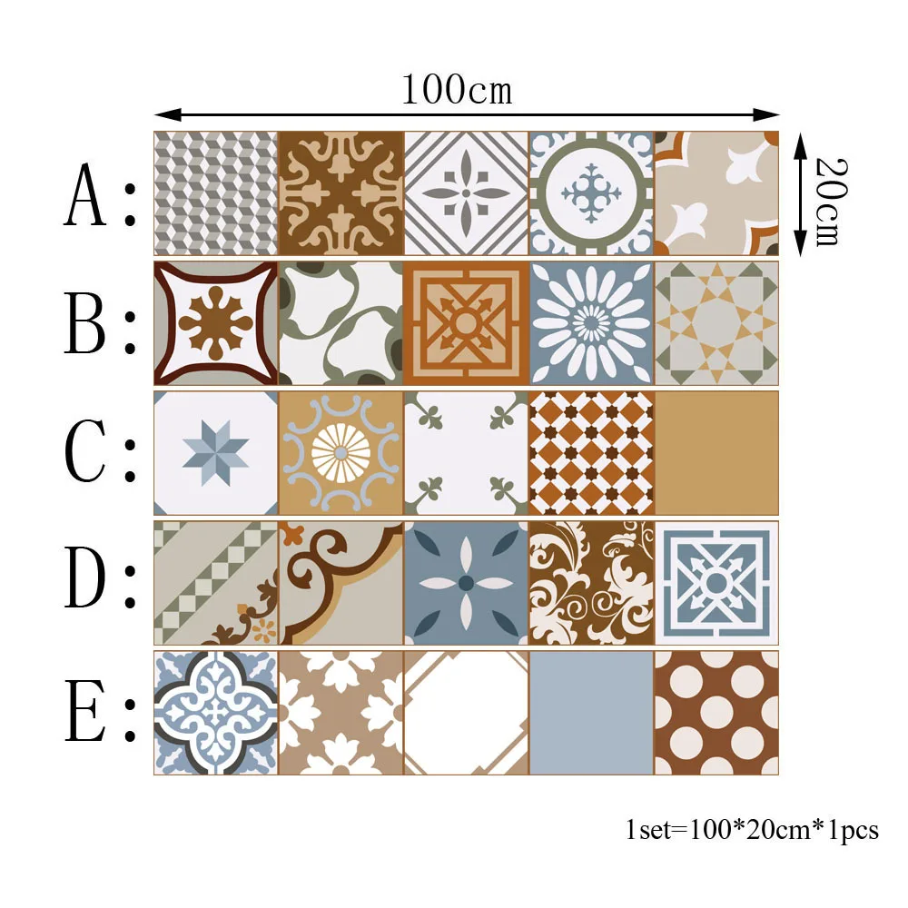 Baroque Style Tile Sticker Retro Pattern Wall Stickers Home Living Room Bedroom Kitchen Decoration | Дом и сад