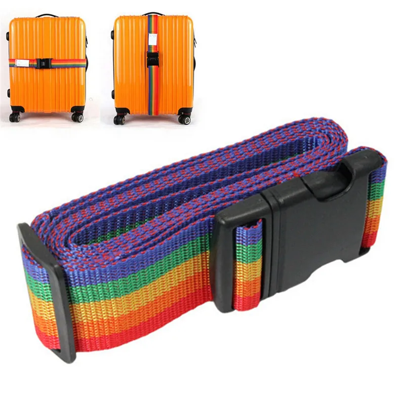 

1 шт. регулируемый нейлоновый дорожный багажный рюкзак, сумка для багажа, багажный чемодан, ремни для багажа, Радужный пояс для багажа