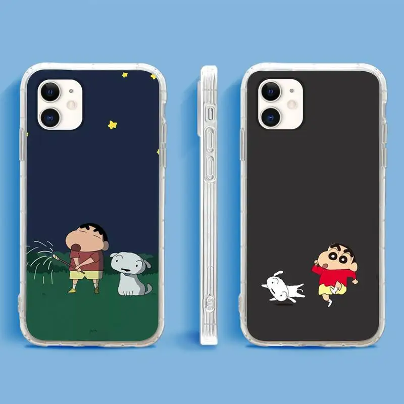 

Cartoon Crayons Shin cute Chan Phone Case For iPhone 13 12 11Pro Max 11 XR XS Max X Mini 8 7 6 SE 2020 Soft Transparent Cover