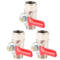 3pcs full port ball valve lead free brass mini ball valve shut off switch inner wire outer wire thread for water home garden