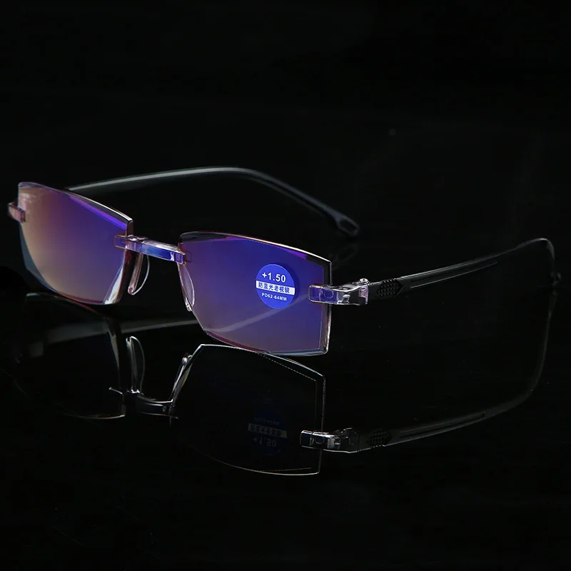 

Seemfly Reading Glasses Women Men Anti Blue Light Rimless Presbyopia Eyeglasses Eyewear +1.0 +1.5 +2.0 +2.5 +3.0 +4.0 Spectacle