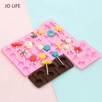 jo life kitchen party bakeware cartoon flower heart round silicone mold 3d lollipop cake mold