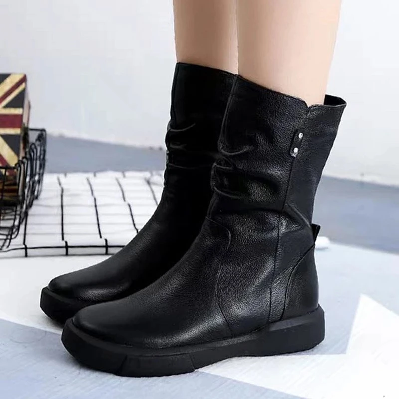 Новинка Женские сапоги до середины икры размера плюс Большие размеры 35 42 На