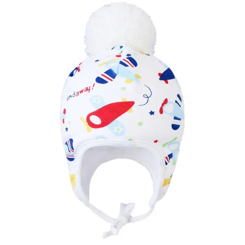 Милая хлопковая шапка с рисунком из мультфильма регулируемая эластичность