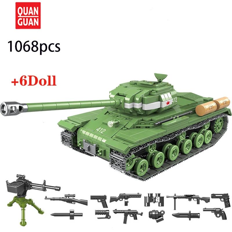 Горячая 1068 шт. WW2 Военная Советская Россия IS-2M тяжелый танк строительные блоки